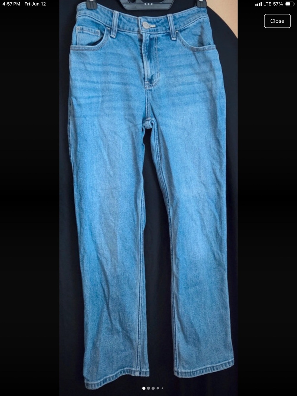 Hollister High-Rise Straight Leg Blue Denim Jeans W25
